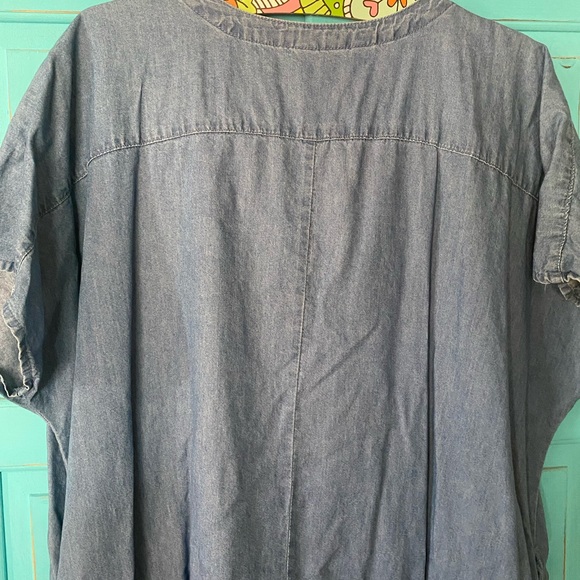 Lightweight Denim Dress Size 1x Excellent Unworn Condition Classic Style Woman - Picture 7 of 8